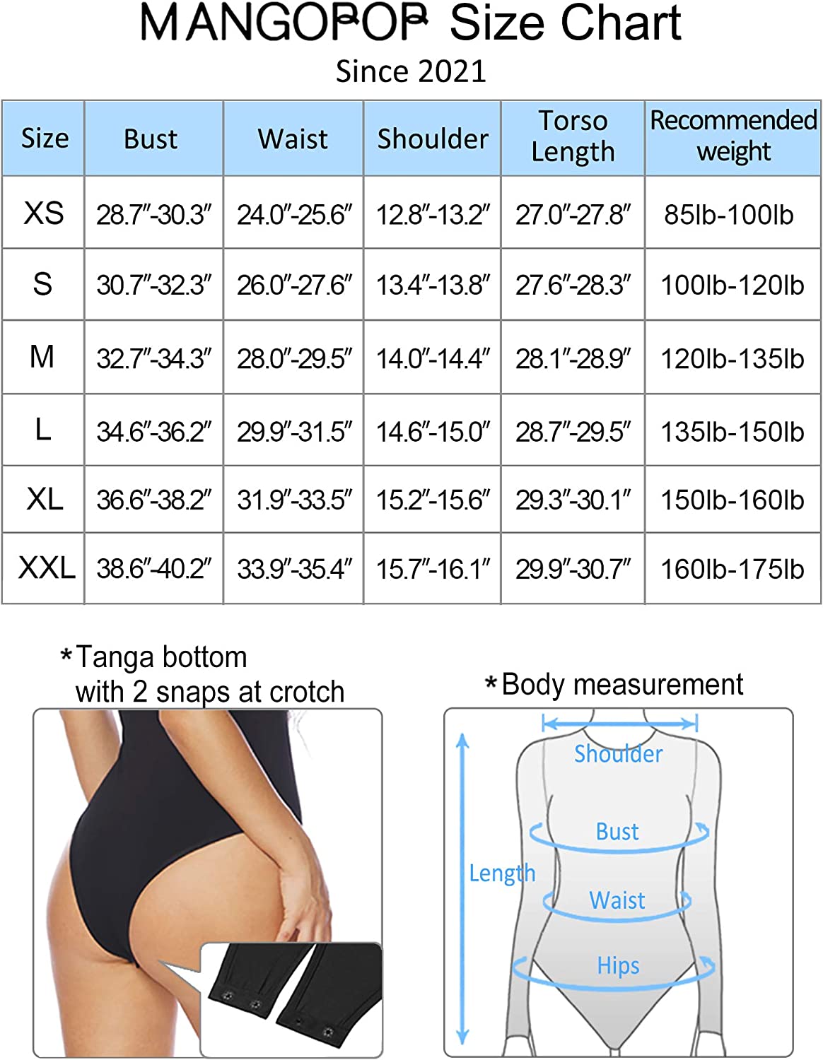 MANGOPOP Women's Round Neck Button Down Short Sleeve Long Sleeve Bodysuit Slim Fit Tops - Image 5